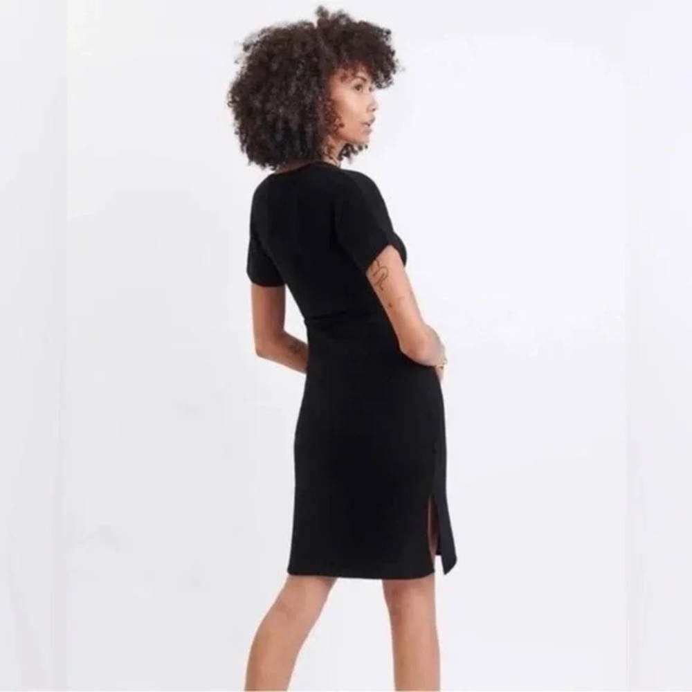 NEW Mersea Ixchel Knit Mini Dress V Neck Black Medium NO BELT NWT - Picture 2 of 9